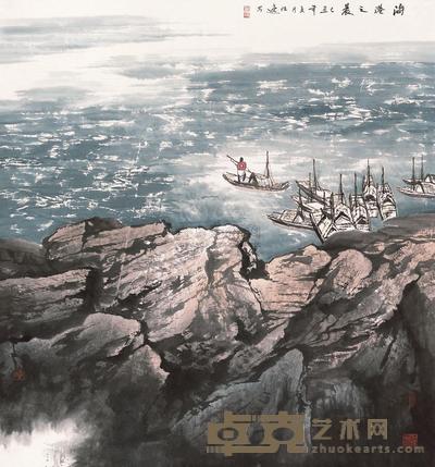 任逸 2009年作 海港之晨 镜片 96×89cm