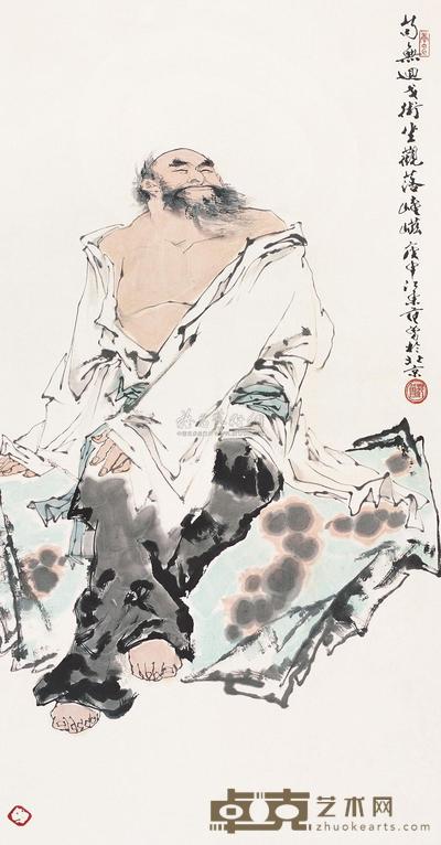 范曾 1980年作 人物 镜片 131×65cm