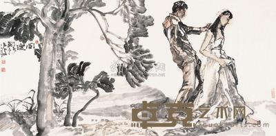 袁汝波 2007年作 同渡 镜片 68×136cm