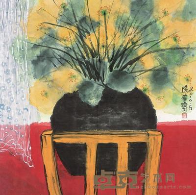 陆春涛 2010年作 花瓶 镜片 61×67cm