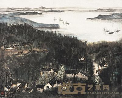 李可染 太湖 镜片 37.5×45cm