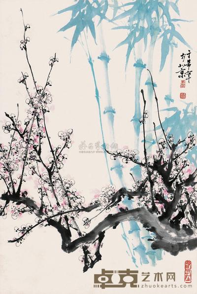 于希宁 梅竹 立轴 68×46cm