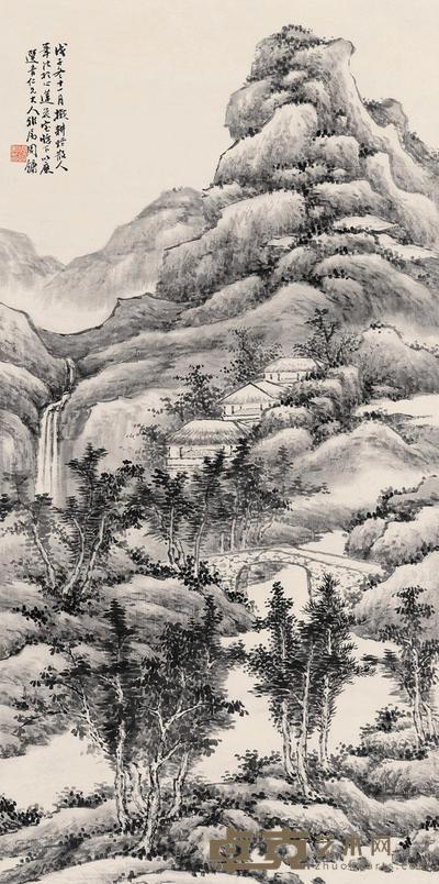 周镛 山水 立轴 64×32cm