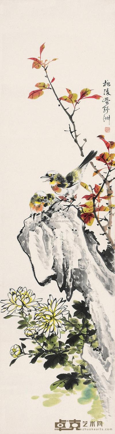 吴野洲 花鸟 镜片 90.5×24cm
