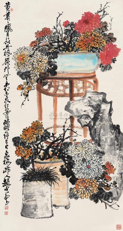 赵云壑 花卉 立轴