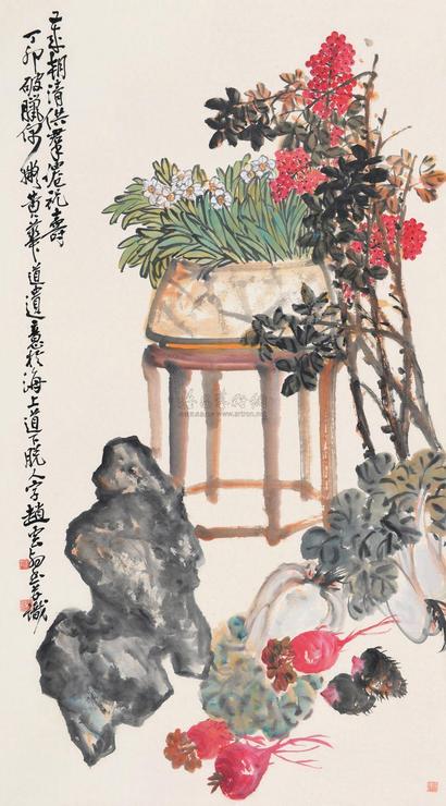 赵云壑 岁朝 立轴