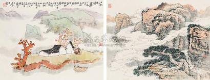 宋玉麟 山水 （二件） 镜片
