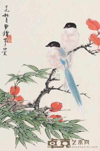 田镛 花鸟 立轴 68×45cm