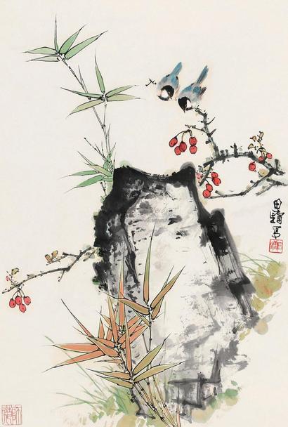 田镛 花鸟 立轴