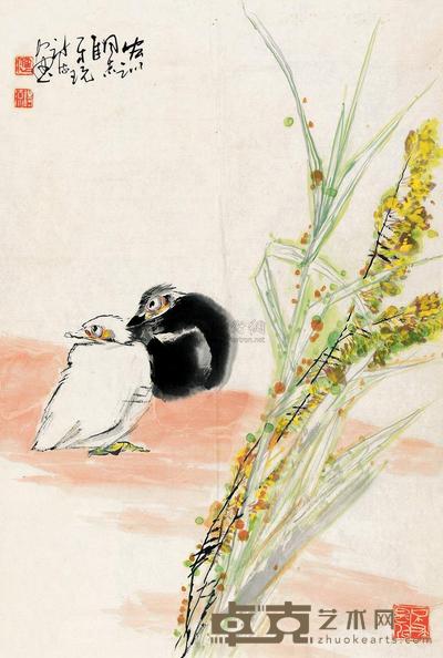 应诗流 花鸟 镜心 68×47cm