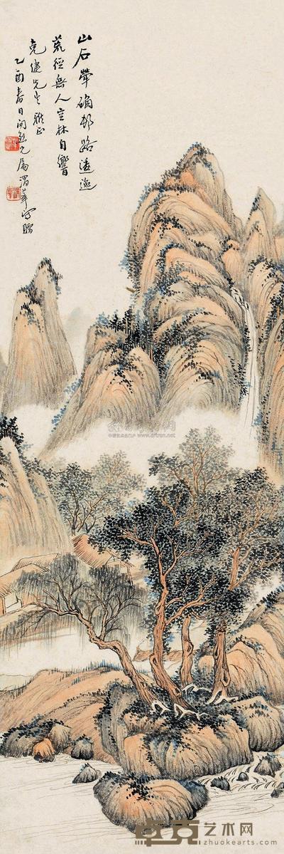 叶渭莘 山水 立轴 77×26cm