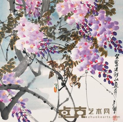 张继馨 花卉 镜片 69×69cm