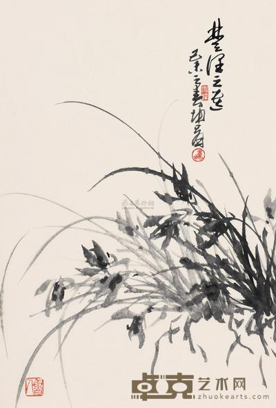 卢坤峰 墨兰 镜片 65×43cm