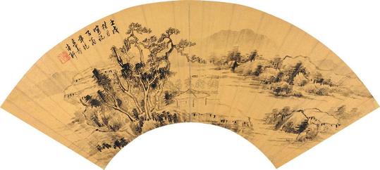 朱轩 山水 扇片
