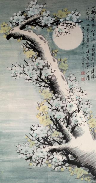 刘春华 1999年作 梅花 镜框