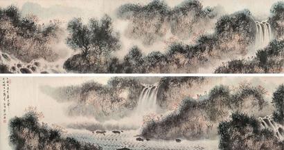 傅抱石 1945年作 山水手卷 手卷