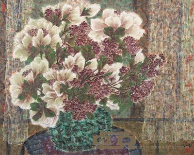 陈向迅 盆花 镜片 77×96cm