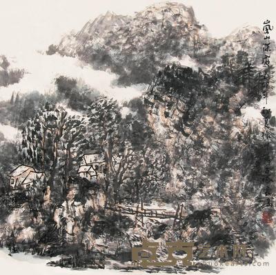 赵振川 己卯(1999)年作 岚山深处 镜片 68×69cm