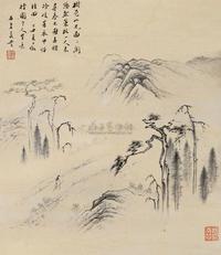 胡义赞 丁丑（1877）年作 策杖寻春 立轴