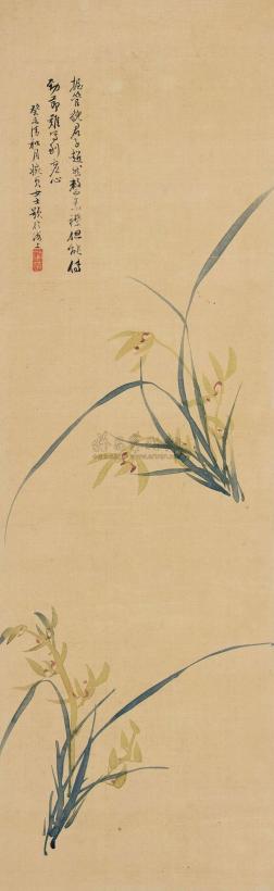 董琬贞  癸未（1823）年作 兰花 屏轴