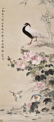 陆抑非 花鸟 立轴