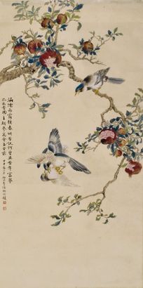 陆抑非 花鸟 立轴