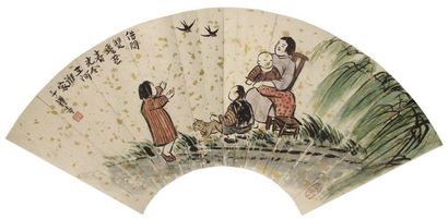 丰子恺 人物 扇面