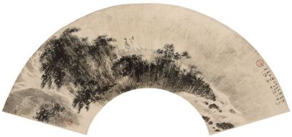 傅抱石 山水 扇面