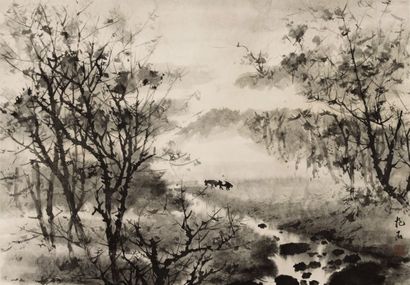 傅抱石 山水 立轴