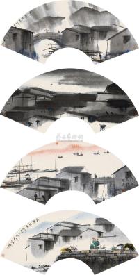 杨明义 2000年作 水乡四景 镜框