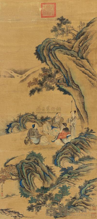 姚文瀚 秋山论道图 立轴 113.5×50cm