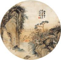 吴石僊 1911年作 海天旭日 镜框