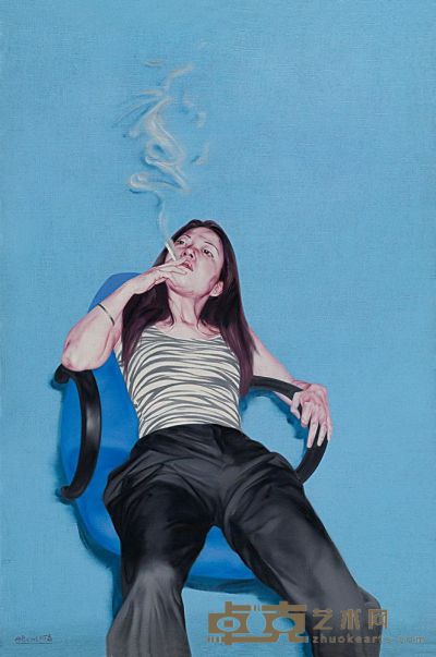 何森 2003年作 女孩·烟 150×100cm