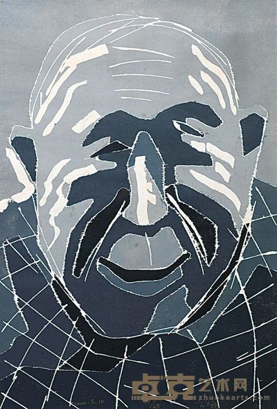 方力均 2000年作 面孔 120×80cm