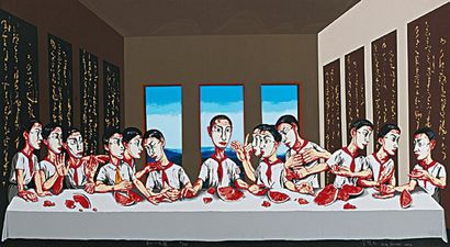 曾梵志 2002年作 最后的晩餐