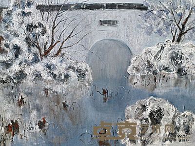 刘伟冬 2010年作 园林系列之一 58×78.5cm