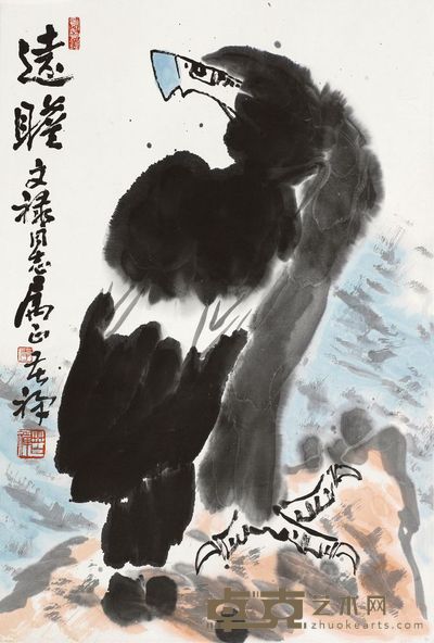 李苦禅 高瞻远瞩 立轴 67×45cm