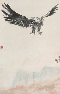 徐悲鸿 1940年作 大鹏展翅 立轴