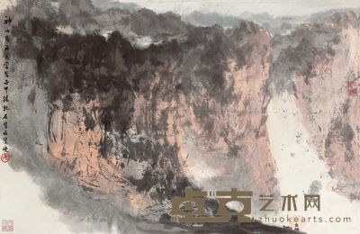 傅抱石 西陵峡 立轴 44.5×68.5cm