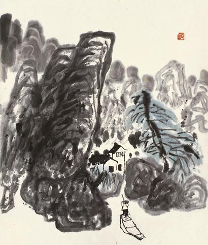 陈子庄 蜀中山水 镜心
