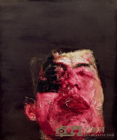 周春芽 1993年作 闭着眼睛的头像(自画像) 72×60cm