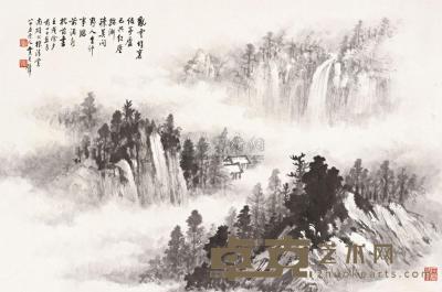 黄君璧 1983年作   云山茅庐 镜心 60.2×90.5cm