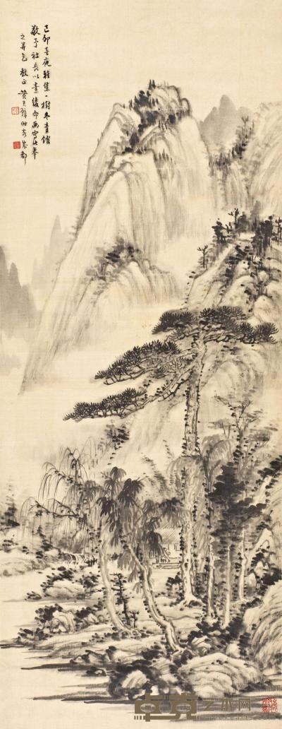 黄君璧 1939年作   春山独吟 立轴 105.2×40.8 cm