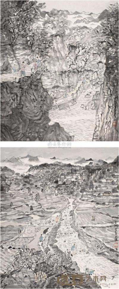 方向 2009年作 贵州写生 双帧 45×38cm×2