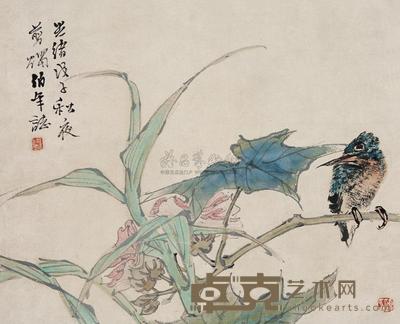 任伯年 1888年作 花鸟 立轴 28.5×35cm