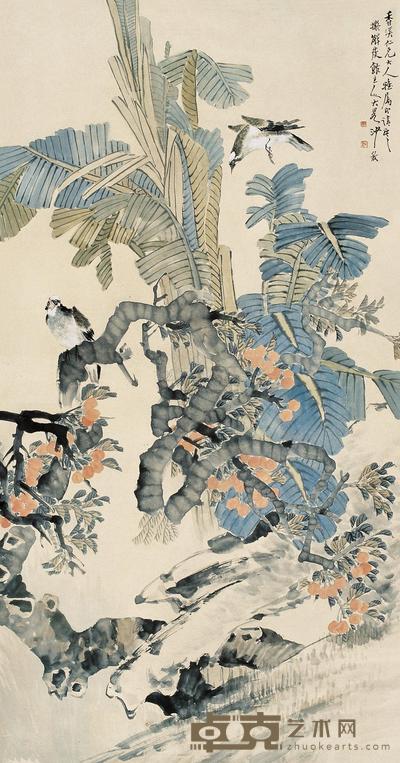 沙馥 花鸟 立轴 154.5×81.5cm