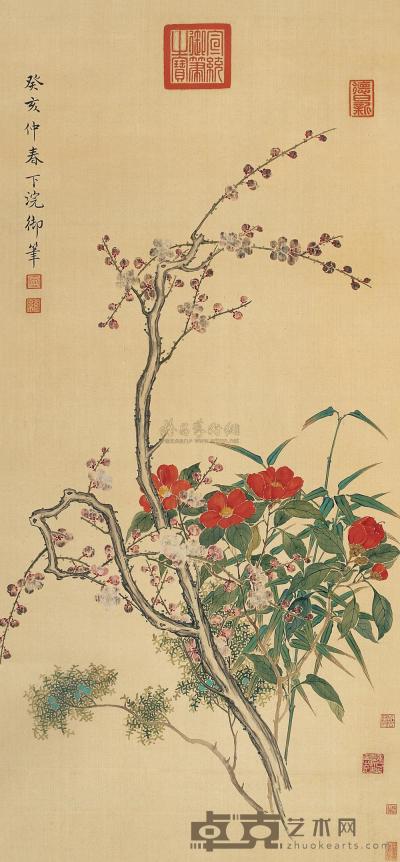 宣统帝 花卉 立轴 104×48cm