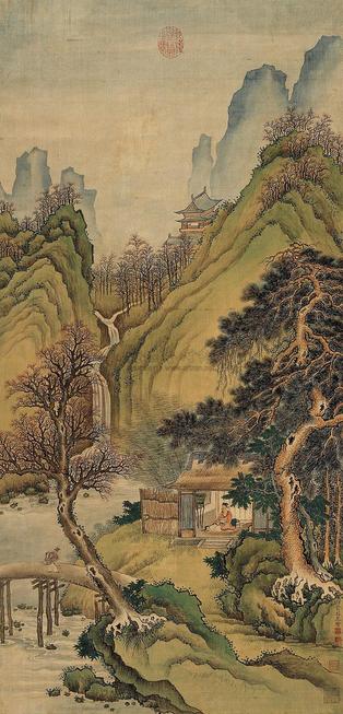 俞榕 松泉幽居图 立轴