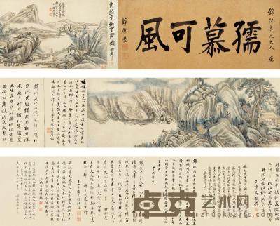 黄均（古） 鉴赏斋图 卷 28×122.5cm