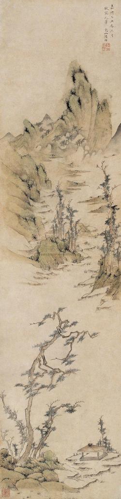 陆治 1565年作 山水 立轴